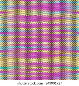 Seamless Ethnic Geometric Knitted Pattern. Style Red Blue Orange Brown Yellow Background