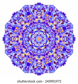 Seamless Ethnic Geometric Knitted Pattern. Style Red Blue Orange Brown Yellow Background