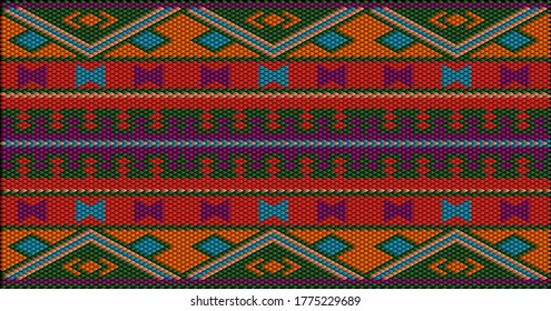 Seamless ethnic geometric ornament for fabrics, interiors, ceramics and furniture in the style of Latin America.
 