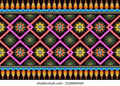 Seamless ethnic geometric pattern. Designed for backgrounds, carpets, wallpaper, clothing, batik, fabrics and coloring books.