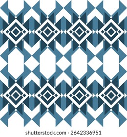 seamless ethnic geometric pattern, Native American tribal fabric, Native weaving,Navy blue, boho indian texture design vector illustration for woven textile printing, embroidery, cards, picture books