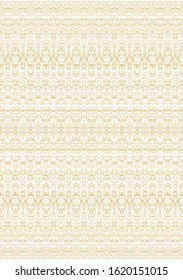 Seamless  ethnic geometric  woven  golden  pattern on white background