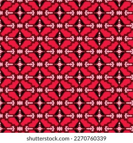 seamless ethnic ikat carpet pattern. grunge textured abstract art background