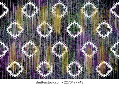 seamless ethnic ikat, grunge textured abstract art background, African style, Aztec Ikat paisley embroidery. Navajo geometric ethnic oriental seamless pattern traditional, Abstract vector, Chevron.