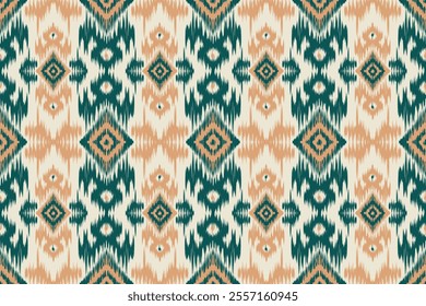 Seamless ethnic ikat pattern featuring tribal and folk embroidery combined with Mexican Aztec geometrics. Perfect for graphic art, rug design, wallpaper, wrapping and clothing.
