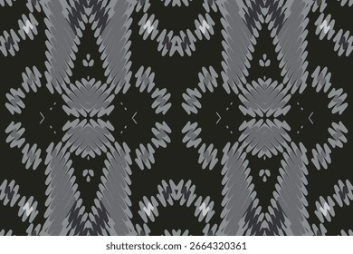 Patrón de ikat étnico sin costuras con bordados tribales y populares combinados con geometría mexicana azteca. Perfecto para el arte gráfico, diseño de alfombras, Fondo de pantalla, envoltura y ropa. Vector