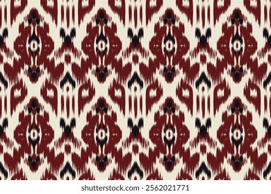 Seamless ethnic ikat pattern with influences of tribal and folk embroidery combined with Mexican Aztec geometric shapes. Perfect for graphic design, rugs, wallpaper, gift wrapping and clothing.
