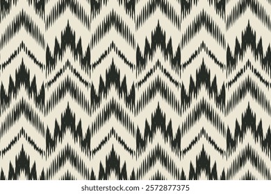 Seamless ethnic ikat pattern with influences of tribal and folk embroidery combined with Mexican Aztec geometric shapes. Perfect for graphic design, rugs, wallpaper, gift wrapping and clothing.