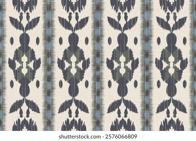 Seamless ethnic Ikat pattern inspired by tribal and folk embroidery, showcasing Aztec geometry with a Mexican flair. Perfect for graphic design, carpets, wallpapers, wrapping paper, and clothing.