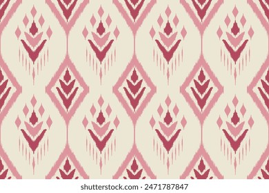 Patrón Ikat étnico sin costuras en tribal, bordado popular y geometría azteca de estilo mexicano para Artes Gráficas, Diseño de Alfombras, Fondo de pantalla, Envoltura y Vestimenta.