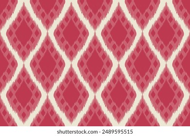 Seamless ethnic Ikat pattern in tribal, folk embroidery, and Mexican style Aztec geometry for Graphic Arts, Carpet Design, Wallpaper, Wrapping, and Clothing.