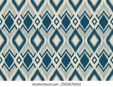 Patrón étnico Ikat sin fisuras en bordado tribal, popular, geometría azteca para artes gráficas, diseño de alfombras, Fondo de pantalla, envoltura y ropa.