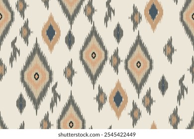 Patrón étnico Ikat sin fisuras en bordado tribal, popular y geometría azteca de estilo mexicano para artes gráficas, diseño de alfombras, Fondo de pantalla, envoltura y ropa.