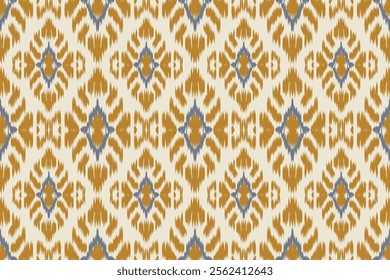Seamless ethnic Ikat pattern in tribal, folk embroidery, and Mexican style Aztec geometry for Graphic Arts, Carpet Design, Wallpaper, Wrapping, and Clothing.