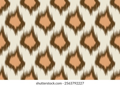 Seamless ethnic Ikat pattern with tribal and folk embroidery influences, featuring Aztec geometry in a Mexican style. Ideal for graphic design, carpets, wallpapers, wrapping paper, and clothing.