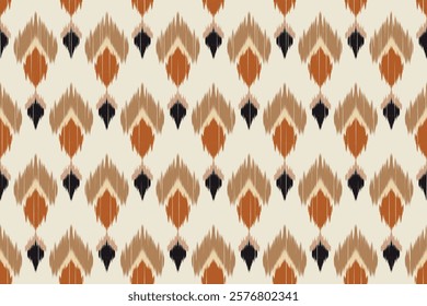 Seamless ethnic Ikat pattern in tribal, folk embroidery, and Mexican style Aztec geometry for Graphic Arts, Carpet Design, Wallpaper, Wrapping, and Clothing.