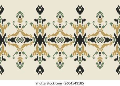 Seamless ethnic ikat pattern in tribal, folk embroidery, and Mexican style Aztec geometry for Graphic Arts, Carpet Design, Wallpaper, Wrapping, and Clothing.