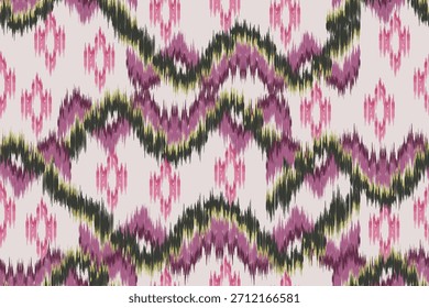 Patrón étnico Ikat sin fisuras en bordado tribal, popular y geometría azteca de estilo mexicano para artes gráficas, diseño de alfombras, Fondo de pantalla, envoltura y ropa.