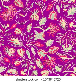 Seamless ethnic indian bright pattern. Ethnic folklore print.  