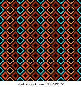 Seamless ethnic indian pattern. Good for design of fabric, wrapping and other objects. Aztec motives.