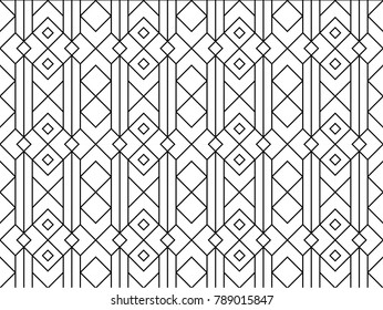 Seamless ethnic line pattern vector. Abstract design black on white. Design print for textile, fabric, wallpaper, background.