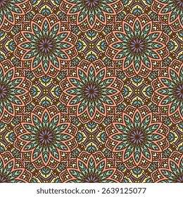 Seamless Ethnic Mandala  Pattern for Fabric