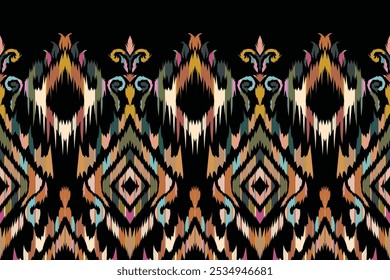 Seamless ethnic mughal floral motif on digital background pattern Abstract pattern."This content was created using vector drawing tools and software, not generated by AI"