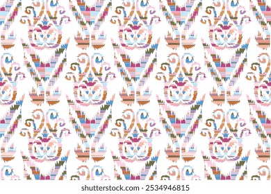 Seamless ethnic mughal floral motif on digital background pattern Abstract pattern."This content was created using vector drawing tools and software, not generated by AI"