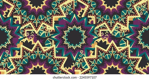 Seamless ethnic oriental ikat pattern,fabric,embroidery.Mexican pattern.decorative colored tiles.latin african.indian fabric.Pekalongan.Wax Print.beautiful motifs.batik.ceramic tile.tile.ikat.vector