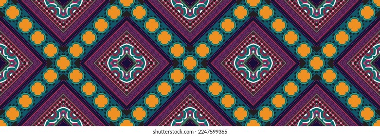 Seamless ethnic oriental ikat pattern,fabric,embroidery.Mexican pattern.decorative colored tiles.latin african.indian fabric.Pekalongan.Wax Print.beautiful motifs.batik.ceramic tile.tile.ikat.vector