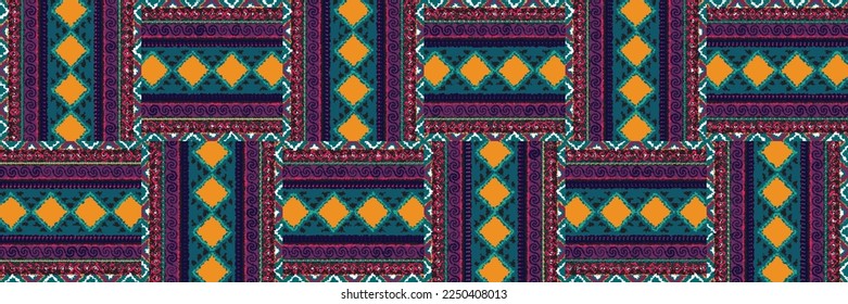 Seamless ethnic oriental ikat pattern,fabric,embroidery.Mexican pattern.decorative colored tiles.latin african.indian fabric.Pekalongan.Wax Print.beautiful motifs.batik.ceramic tile.tile.ikat.vector