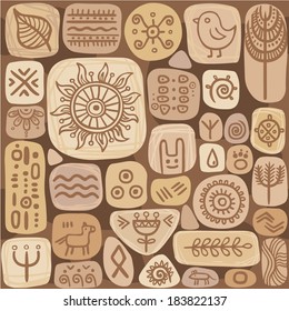 seamless ethnic ornament against a dark background