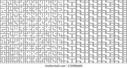 Seamless ethnic ornament. Checks, squares, rectangles, figures, symbols, signs pattern. Geometrical background. Ethnical image. Tribe motif. Folk illustration. Tribal textile print. Abstract vector.