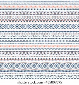 Seamless ethnic ornament pattern. Geometric background. Vector.