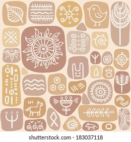 seamless ethnic ornament in warm colors