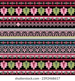 Seamless ethnic paisley border design geometric design. vector illustration