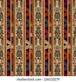 Seamless ethnic pattern with abstract flowers fantastic. Tribal texture. Decor for your design. Oriental style