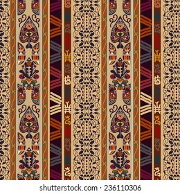 Seamless ethnic pattern with abstract flowers fantastic. Decor for your design. Oriental style