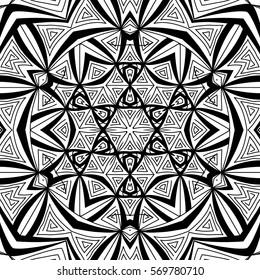 Seamless ethnic pattern. Adult coloring book. Mandala ornament for textile, fabric, wallpaper, background