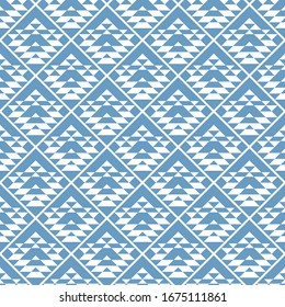Seamless ethnic pattern. Ancient mosaic. Chevrons, triangles, trapezoids ornament. Curves, polygons backdrop. Tribal motif. Embroidery ornate. Textile print. Folk wallpaper. Ethnic background. Vector.