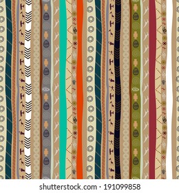 Seamless ethnic pattern with animals