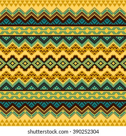 Seamless ethnic pattern with aztec ornament. Hand drawn abstract background template for textile, wrapping, phone covers, gift cards etc. Boho design.