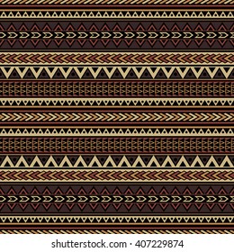 Seamless ethnic pattern. Aztec stylized print template for fabric, paper, wrapping, post cards, etc. Boho chic design.