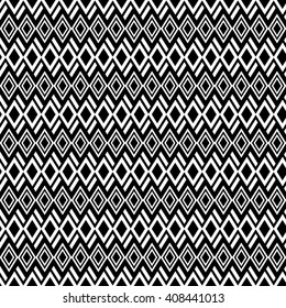 Seamless ethnic pattern. Aztec stylized print template for fabric, paper, wrapping, post cards, etc. Boho chic design. Black and white.