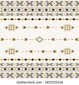 Seamless ethnic pattern. Aztec tribal ethnic seamless pattern with geometric shapes based print on your textiles