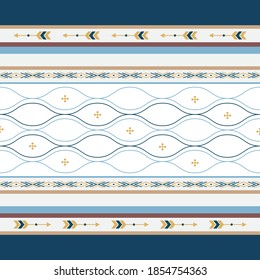 Seamless ethnic pattern. Aztec tribal ethnic seamless pattern with geometric shapes based print on your textiles. Skyline design for your textile