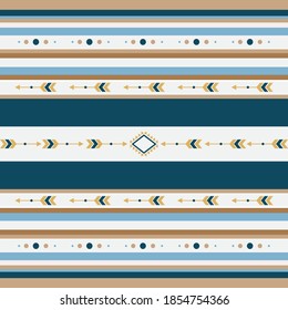 Seamless ethnic pattern. Aztec tribal ethnic seamless pattern with geometric shapes based print on your textiles. Skyline design for your textile