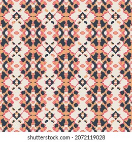 Seamless Ethnic Pattern. Batik black, pink and yellow texture background.