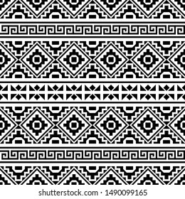 Seamless Ethnic Pattern Black White Color Stock Vector (Royalty Free ...