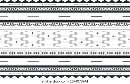 Nahtlose ethnische Muster schwarz-weiß mit geometrischen Elementen, am besten für Ihre Drucktextilien, Gewebe, Stoff verwendet. Vektorgrafik